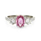 Bague 56 Bague trois pierres vintage en platine avec saphir fantaisie et diamants 58 Facettes VI-0024