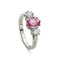 Bague 56 Bague trois pierres vintage en platine avec saphir fantaisie et diamants 58 Facettes VI-0024