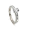 Bague 50 Bague de fiançailles 0,65 ct en or blanc 18 ct et diamants 58 Facettes VI-0013