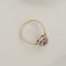 Bague 55 Bague trilogie Art déco en or jaune 585 avec diamant et rubis 58 Facettes 3136