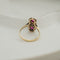 Bague 55 Bague trilogie Art déco en or jaune 585 avec diamant et rubis 58 Facettes 3136