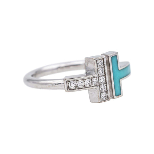 Bague 50 Tiffany & Co Bague T Or blanc Diamant 58 Facettes 5006196RV
