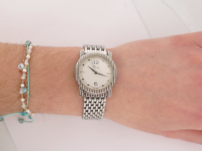 Montre montre POIRAY ma seconde 316l 29mm acier palladie quartz  lady 58 Facettes 272979