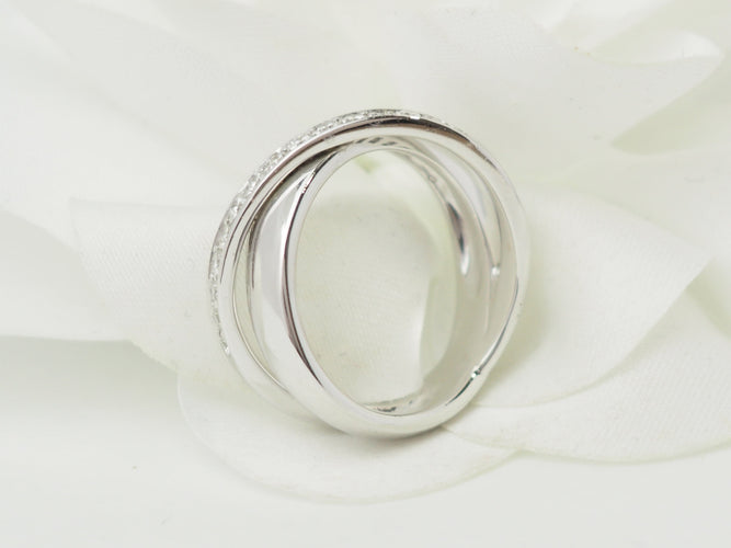 Bague 52.5 Bague croisée en or blanc 18 kt et diamants 58 Facettes 33642