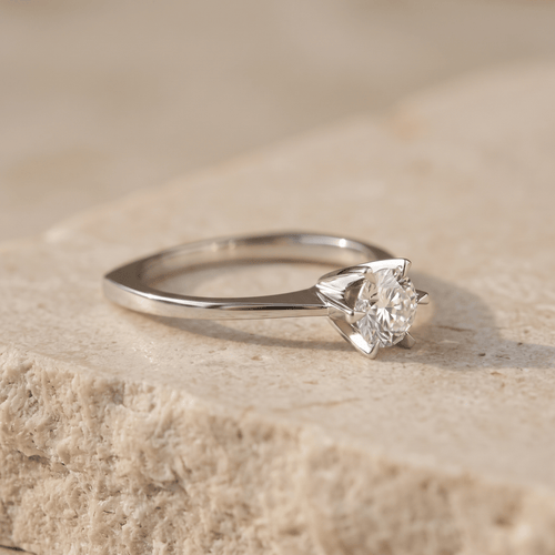 Bague 54 Solitaire - Bague en or blanc 750 avec diamant 58 Facettes 2917