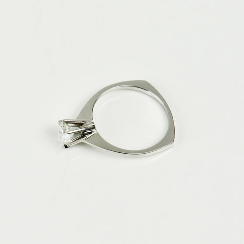 Bague 54 Bague solitaire en or blanc 750 avec diamant 0,50 ct 58 Facettes 2917