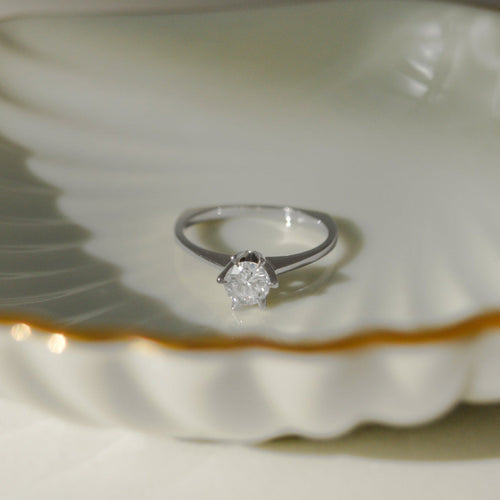 Bague 54 Bague solitaire en or blanc 750 avec diamant 0,50 ct 58 Facettes 2917