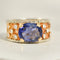 Bague 52 Bague cocktail - 18 ct or jaune, blanc et rose avec tanzanite et diamants 58 Facettes 2404
