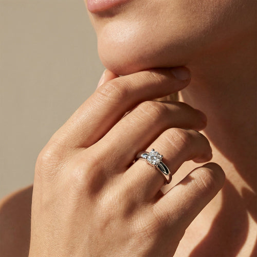 Bague 52 Solitaires - Bague solitaire en or blanc 18 carats et diamant 1,0 ct 58 Facettes 2343