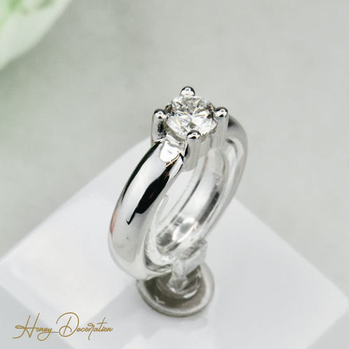 Bague 52 Solitaires - Bague solitaire en or blanc 18 carats et diamant 1,0 ct 58 Facettes 2343