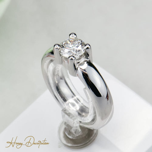 Bague 52 Solitaires - Bague solitaire en or blanc 18 carats et diamant 1,0 ct 58 Facettes 2343