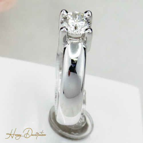 Bague 52 Solitaires - Bague solitaire en or blanc 18 carats et diamant 1,0 ct 58 Facettes 2343