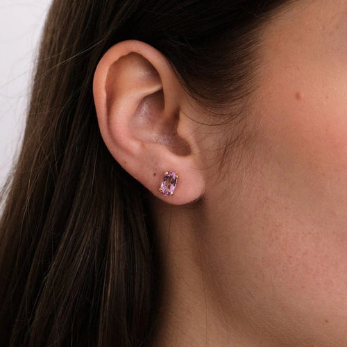 Boucles d'oreilles Boucles d'oreilles en or jaune & saphir rose 58 Facettes