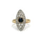 Bague 58 Bague marquise en or jaune et platine avec saphir et diamants 58 Facettes 260023R