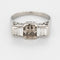 Bague 51.5 Bague en platine, diamant chocolat et diamant blanc 58 Facettes B250636
