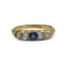 Bague 54 Bague jarretière victorienne en or jaune, saphir synthétique et diamants 58 Facettes 260029R