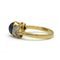 Bague 53 Bague rétro en or jaune et blanc 750‰ avec diamants et saphir 58 Facettes 260015R