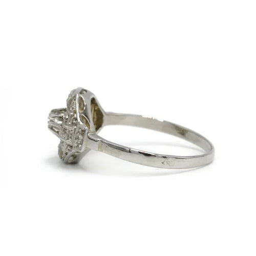 Bague 55 Bague Art déco en or blanc et platine avec diamants 58 Facettes 260003R