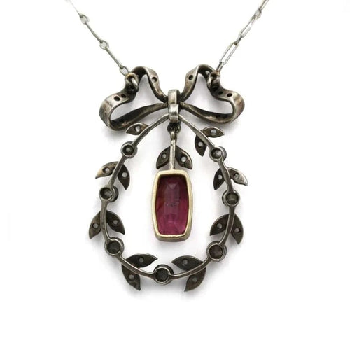 Collier Collier pendentif - Or, Argent, Platine, Tourmaline & Diamants 58 Facettes 260010R