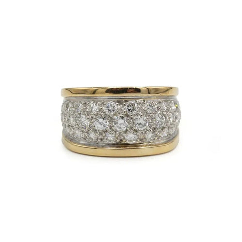 Bague 50 Bague bandeau en or bicolore 750 et diamants 58 Facettes 260013R