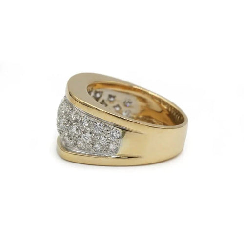 Bague 50 Bague bandeau en or bicolore 750 et diamants 58 Facettes 260013R