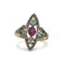 Bague 54 Bague Art déco marquise en or jaune, platine, diamants et saphir rose 58 Facettes 260008R