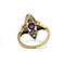 Bague 54 Bague Art déco marquise en or jaune, platine, diamants et saphir rose 58 Facettes 260008R