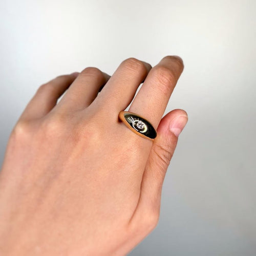 Bague 70 Bague jonc en or jaune 750‰ et diamant taille brillant 58 Facettes 260006R