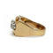 Bague 59 Bague tank en or jaune, platine et diamants 58 Facettes 250077SP