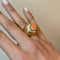 Bague 51 Bague bombée ciselée en or jaune 750‰ et corail rose 58 Facettes 250073SP