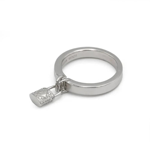 Bague 55 Louis Vuitton Lockit PM - Bague en or blanc 750‰ et diamants 58 Facettes 250078SP