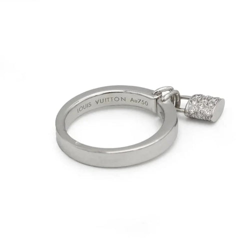 Bague 55 Louis Vuitton Lockit PM - Bague en or blanc 750‰ et diamants 58 Facettes 250078SP