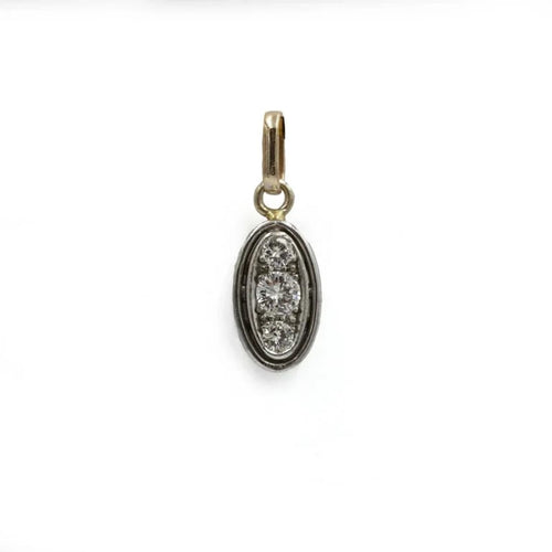 Pendentif Pendentif Ovale - Or Bi-Colore & Diamants 58 Facettes 250436R