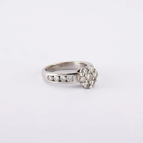 Bague 48 Bague Or blanc et diamants 58 Facettes 150052-T91R