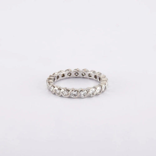Bague 52 Alliance américaine - Bague en or blanc et diamants 1,76 ct 58 Facettes 220416R