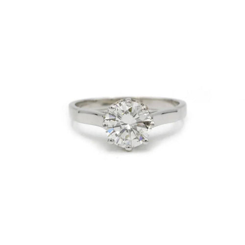 Bague 51 Solitaire - Bague en or blanc, platine et diamant 1,21 ct 58 Facettes 240221R
