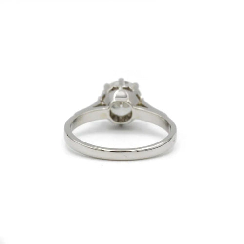 Bague 51 Solitaire - Bague en or blanc, platine et diamant 1,21 ct 58 Facettes 240221R