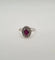 Bague 51 Bague or blanc sertie d’un rubis et diamants anciens 58 Facettes