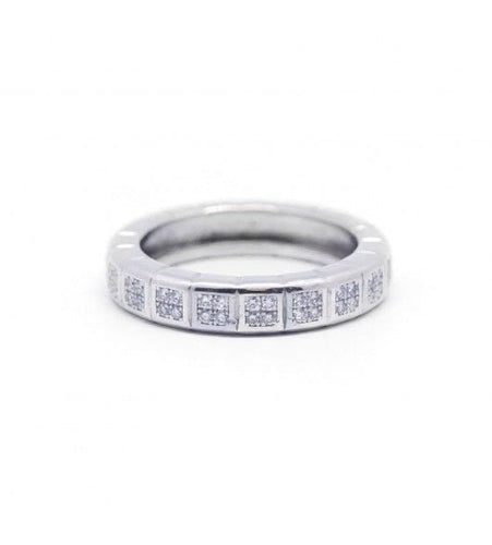 Bague 52 Alliance - Bague en or blanc et diamants 58 Facettes 180245R