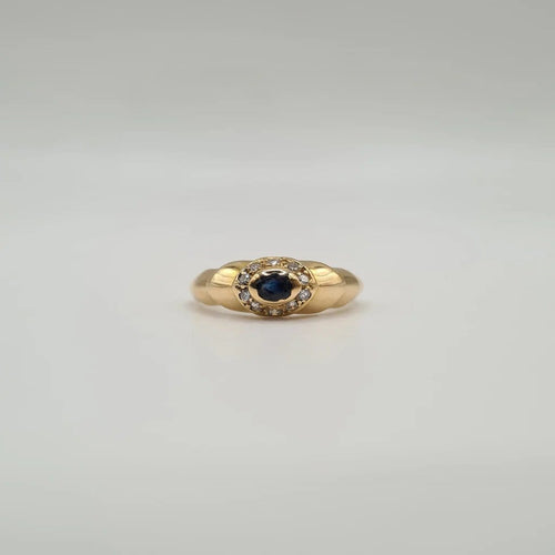 Bague 51 Bague en or jaune, diamants et saphir 58 Facettes