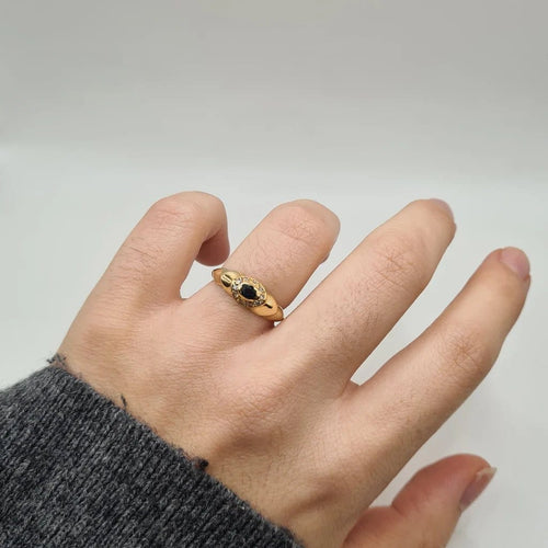 Bague 51 Bague en or jaune, diamants et saphir 58 Facettes
