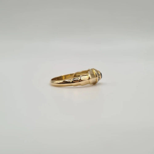 Bague 51 Bague en or jaune, diamants et saphir 58 Facettes