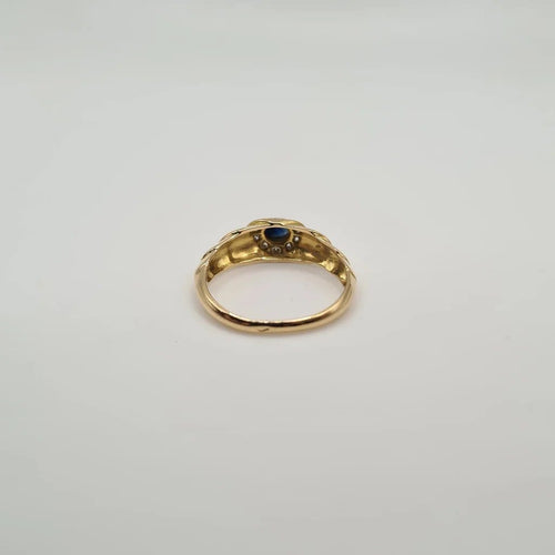 Bague 51 Bague en or jaune, diamants et saphir 58 Facettes