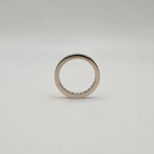 Bague 55 Alliance tour complet or blanc sertie de diamants princesses 58 Facettes