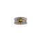 Bague 53 Bague en or blanc avec saphir jaune et diamants 58 Facettes