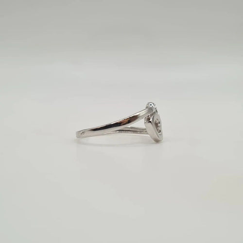 Bague 54 Bague Toi & Moi cœurs en or blanc 18 carats et diamants 58 Facettes