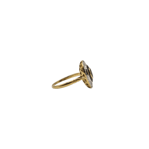 Bague 54 Bague Art déco en or jaune 18 carats, saphirs et diamants 58 Facettes