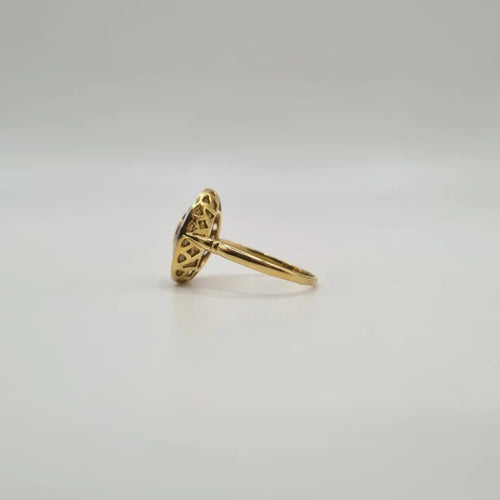 Bague 54 Bague Art déco en or jaune 18 carats, saphirs et diamants 58 Facettes