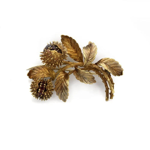 Broche Broche Châtaignes - Or jaune 750‰ et grenats spessartites 58 Facettes 250270R