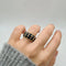 Bague 52.5 Bague bombée en or jaune, saphirs et diamants 58 Facettes